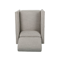 Push Back Recliner Light Grey Fabric