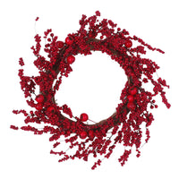 23.5" Wp Mixed Berry Wreath Red Polyester