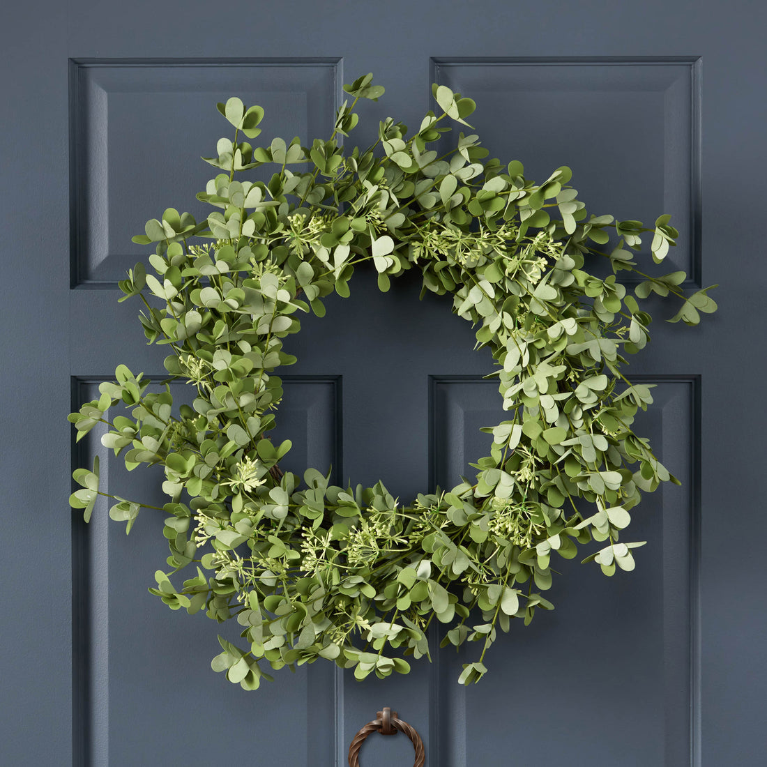 27" Oxalis Corniculata Wreath Green Polyester