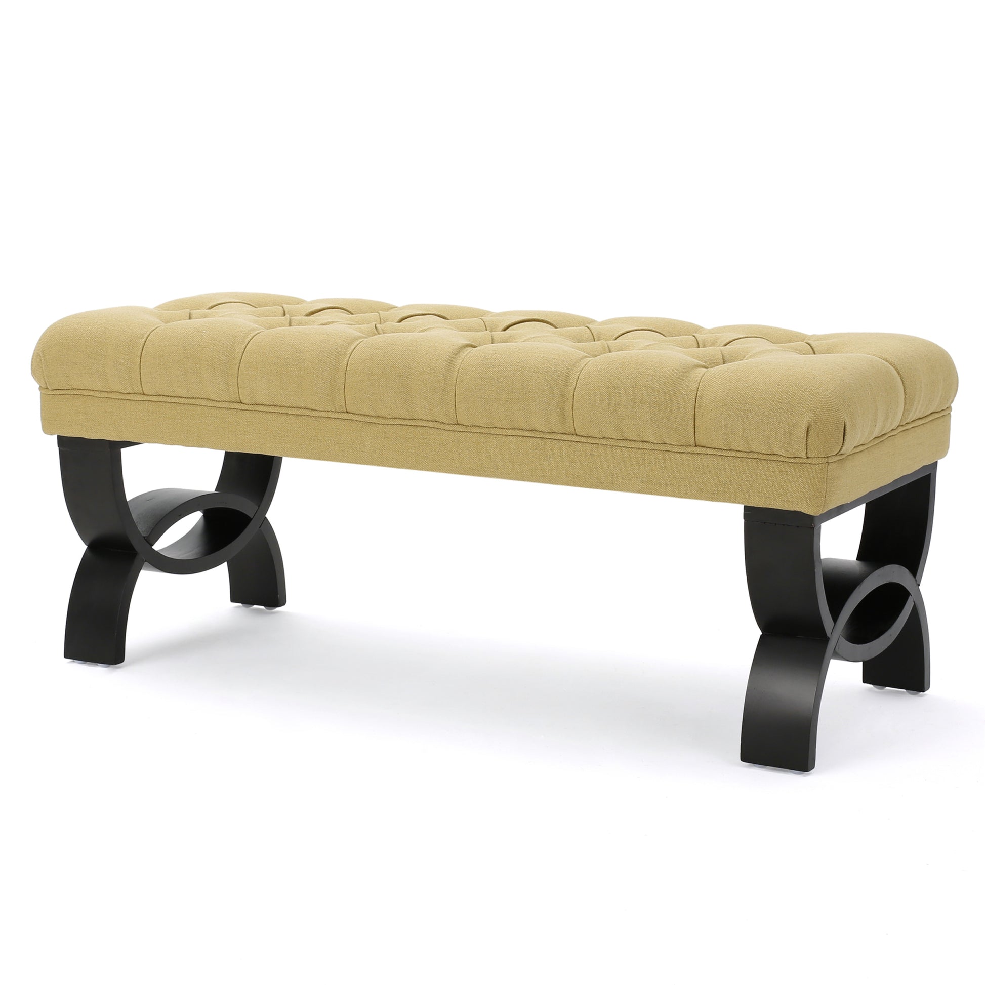 Hilton Ottoman Yellow Fabric