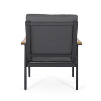Sinclair 4Pc Chat Set Grey Metal Mesh Wood Fabric