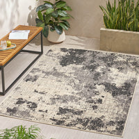 5'3"X7' Rug Black Ivory Polypropylene