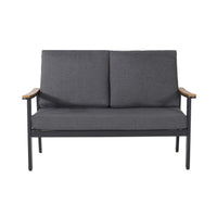 Sinclair 4Pc Chat Set Grey Metal Mesh Wood Fabric