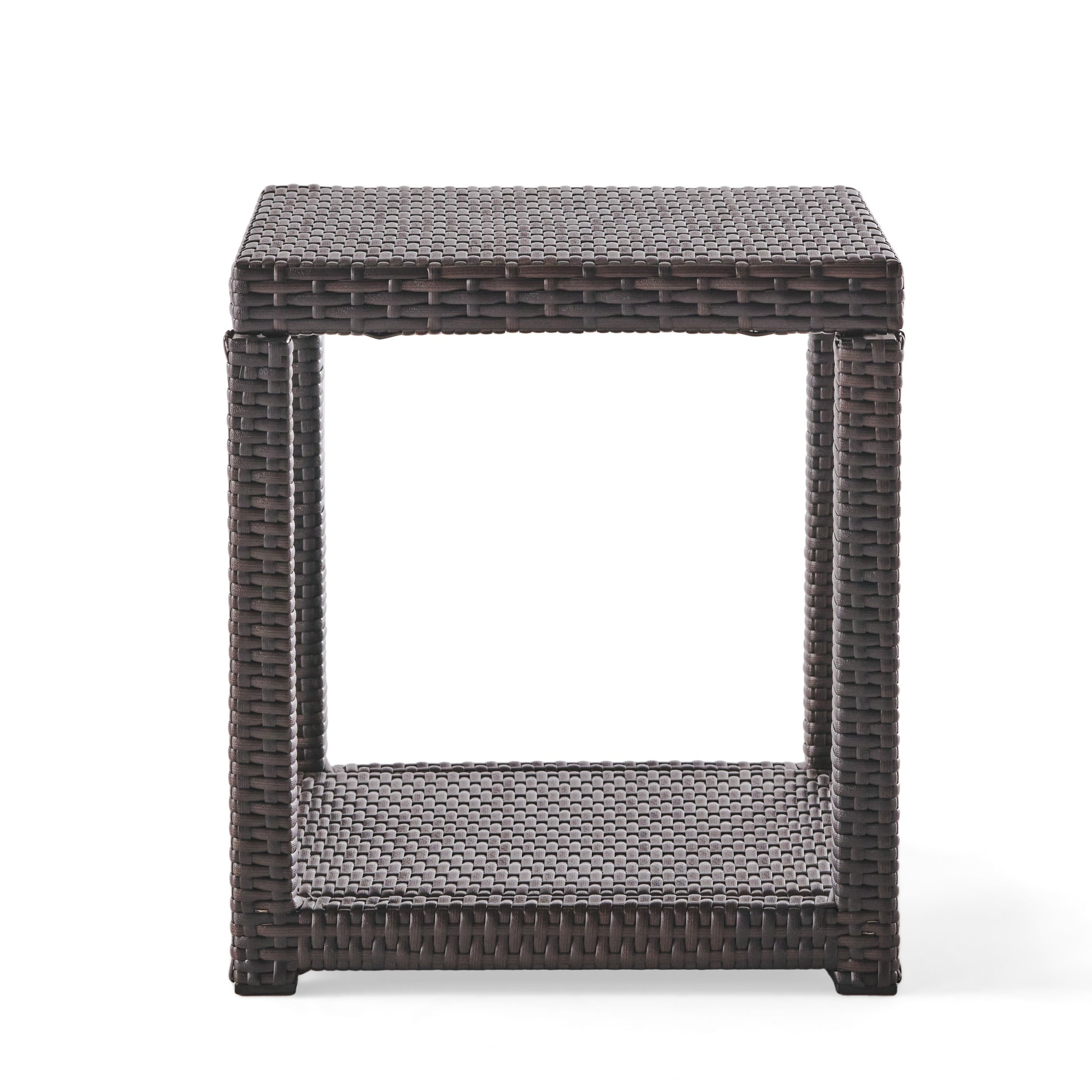 Boracay Accent Table Brown Brown Pe Rattan Iron