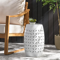 Lilac 12" Side Table White Iron