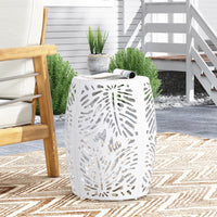 Metal End Table Large White Iron