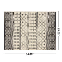 5'3"X7' Rug Black Ivory Polypropylene