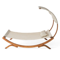 San Juan Sunbed W Canopy Teak Wood