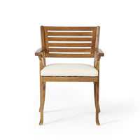 Hermosa Kd Wood Dining Set With Cushions Yes Teak Water Resistant Cushion Acacia Wood